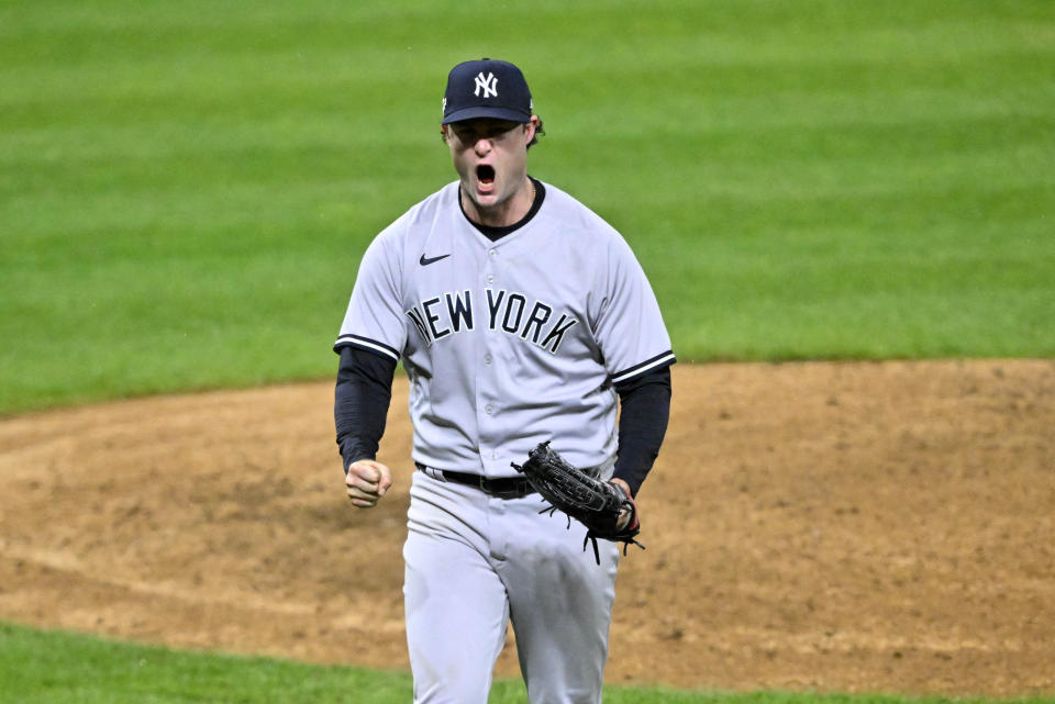 Gerrit Cole即將到達MLB生涯2000K大關。（David Richard-USA TODAY Sports）