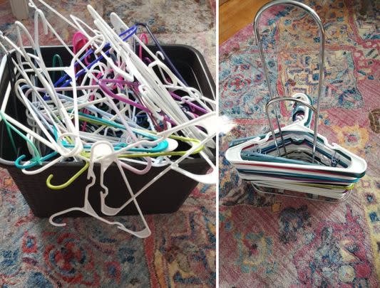 A hanger organizer that'll help solve your horrible hanger-nest problem