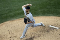 Pittsburgh Pirates relief pitcher Chad Kuhl throws against the Chicago Cubs during the fourth inning of a baseball game in Chicago, Sunday, Aug. 2, 2020. (AP Photo/Nam Y. Huh)