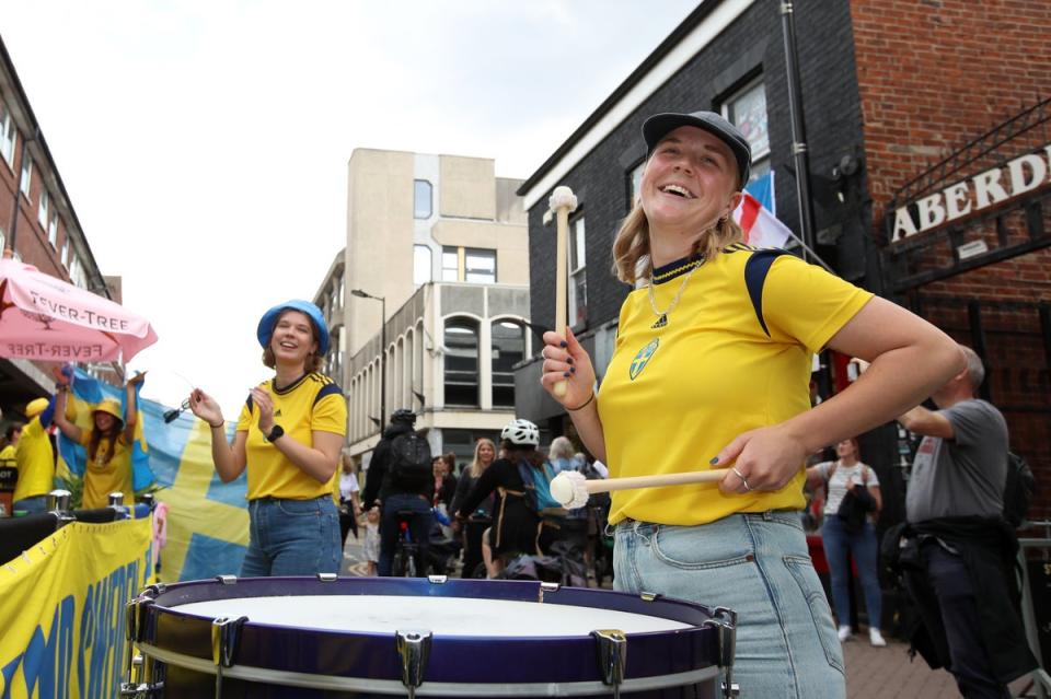 Sweden fans soak up the atmosphere (Isaac Parkin/PA) (PA Wire)