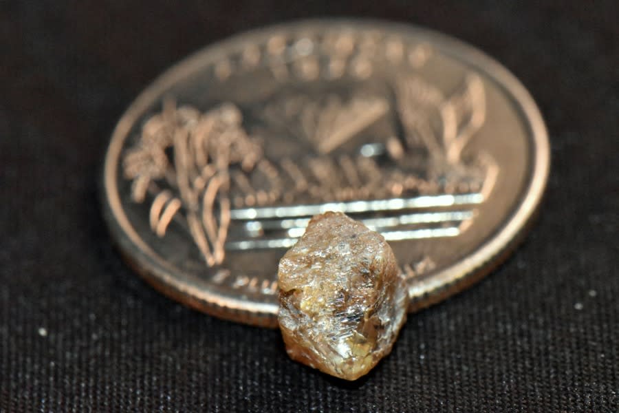 A 3.29-carat brown diamond found at Crater of Diamonds State Park by David Anderson, Murfreesboro, Arkansas, on March 4, 2023. Photo courtesy Arkansas Department of Parks, Heritage and Tourism