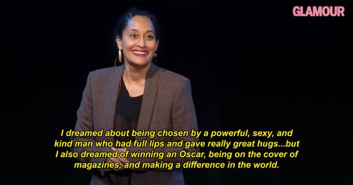 Tracee Ellis Ross gives her speech as Glamour's 2017 Woman of the Year