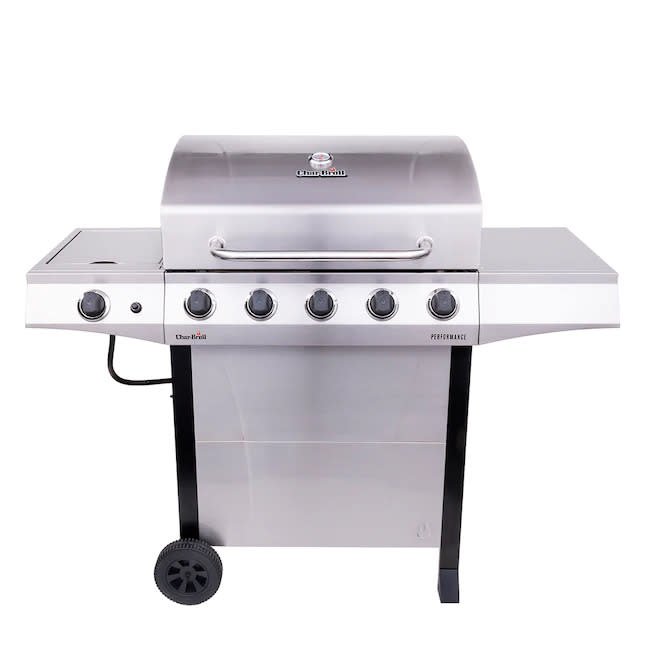 Silver BBQ grill on white ground 