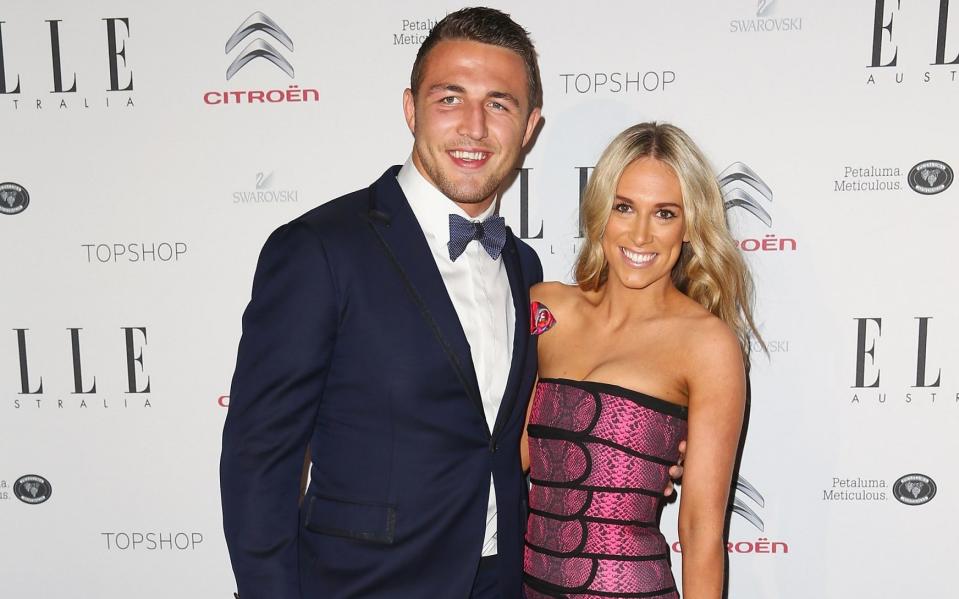 Sam Burgess with his now ex-wife, Phoebe - GETTY IMAGES