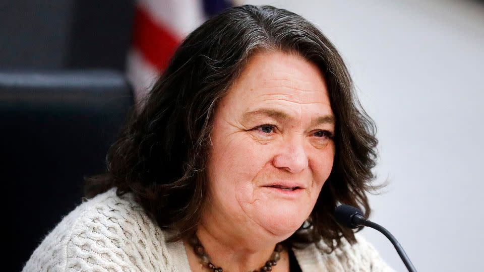 Cochise County Supervisor Peggy Judd at a December 2022 public meeting in Sierra Vista, Arizona. - Mark Levy/Pool/AP