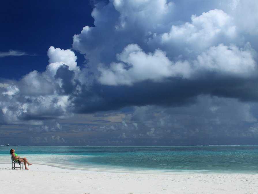 woman beach relaxing