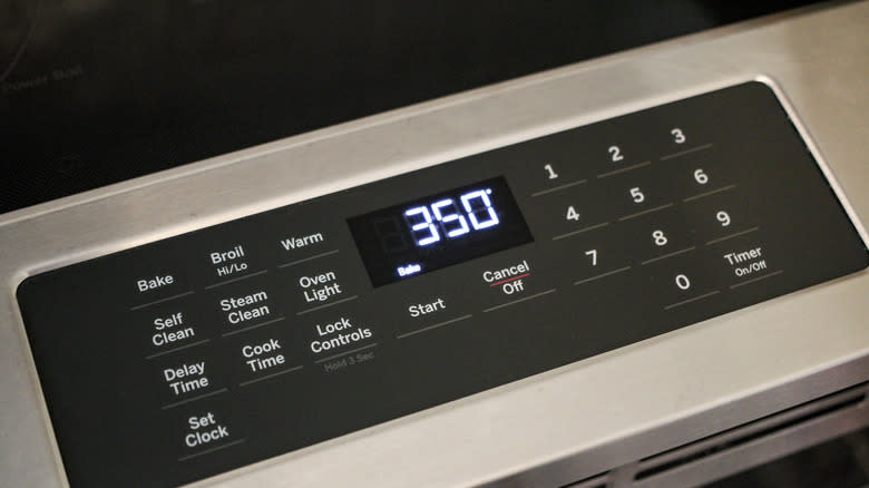 oven preheated to 350 degrees