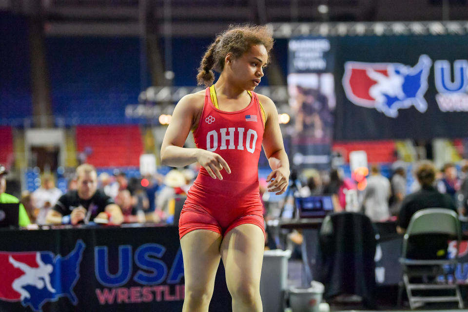 Incoming Walsh Jesuit freshman Isabella Ndinga Mbappe had a solid showing at the 16U girls national freestyle championships in Fargo, N.D., and can't wait to make her mark with the Warriors girls wrestling program.