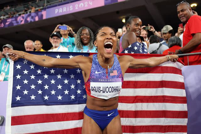 Tara Davis Woodall Won Gold At Paris Olympics Wearing Custom Necklace