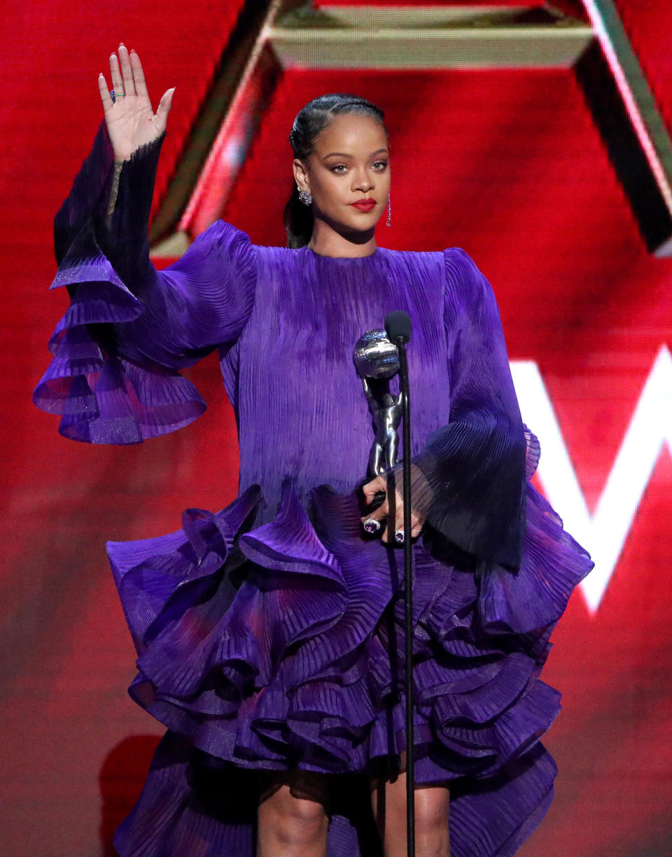 Rihanna accepts the President's Award during the 51st NAACP Image Awards at Pasadena Civic Auditorium on Feb. 22, 2020. (Photo: Rich Fury via Getty Images)