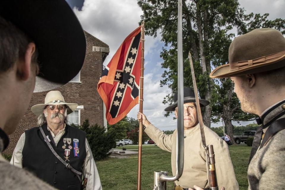 Reenactors at the museum's dedication.