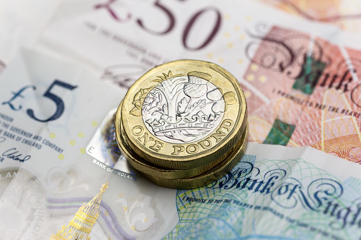 The pound strengthened against a week dollar and strong UK employment market data. Photo: Getty