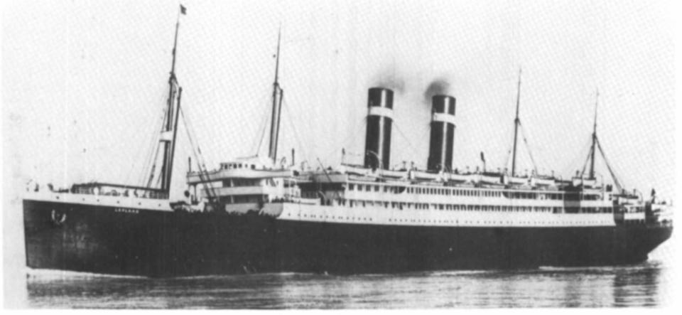 Sanders' father came to New York in 1921 at the age of 17 onboard a ship called the Lapland (pictured). (Photo: Ancestry.com)