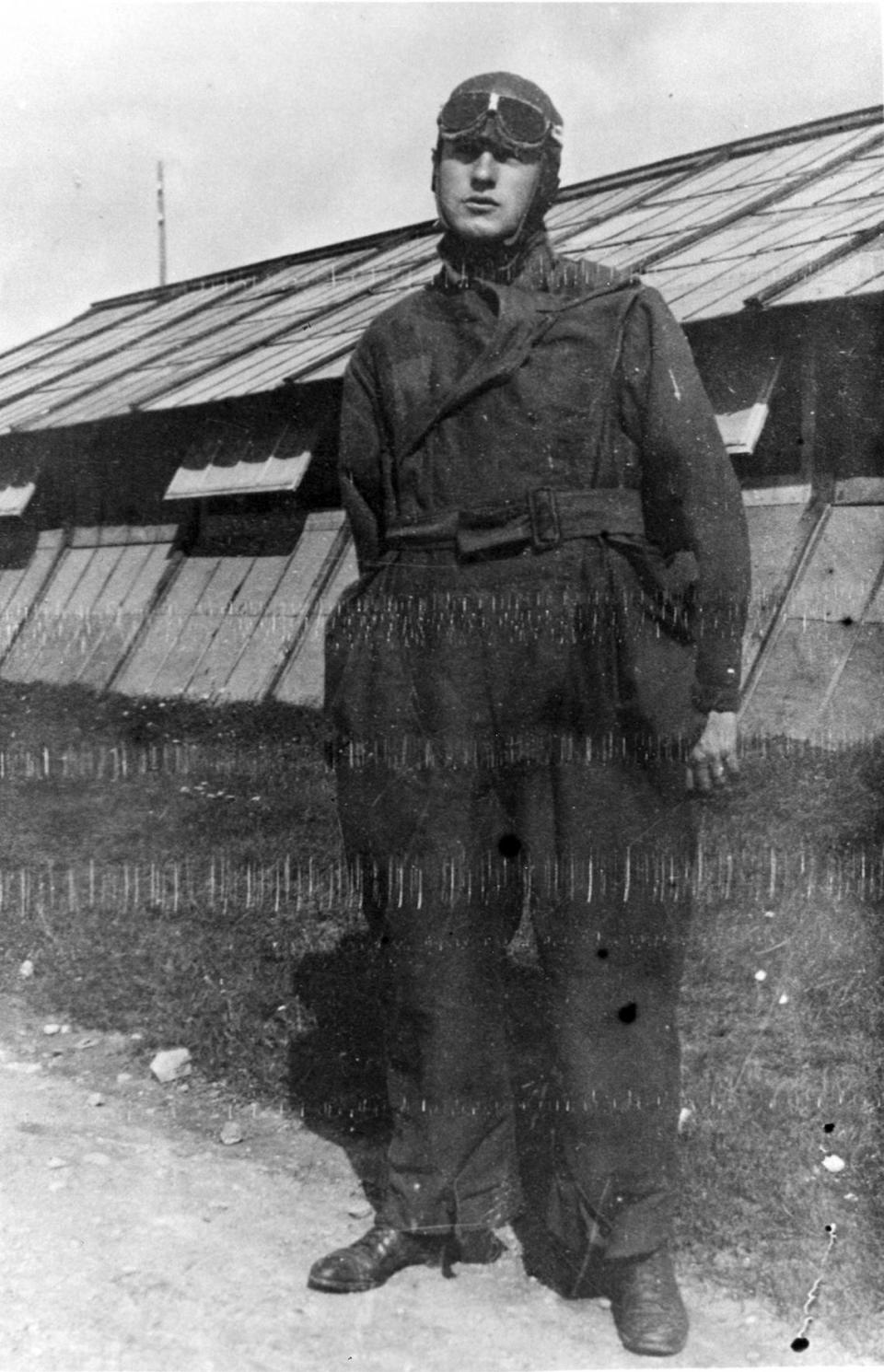Erwin Bleckley pictured in his aviation observer uniform in France during World War I.