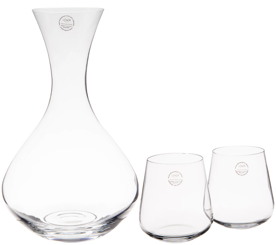 Lenox 3-Piece Tuscany Wine Decanter & Glass Set (Photo: QVC)