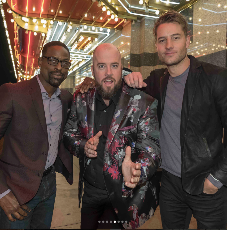 <p>“The Big Three you never knew you needed,” the <em>This is Us</em> star cheekily captioned this shot with co-stars Chris Sullivan and Justin Hartley. (Photo: <a rel="nofollow noopener" href="https://www.instagram.com/p/Bfrk05bnFuP/?taken-by=sterlingkbrown" target="_blank" data-ylk="slk:Sterling K. Brown via Instagram;elm:context_link;itc:0;sec:content-canvas" class="link ">Sterling K. Brown via Instagram</a>) </p>