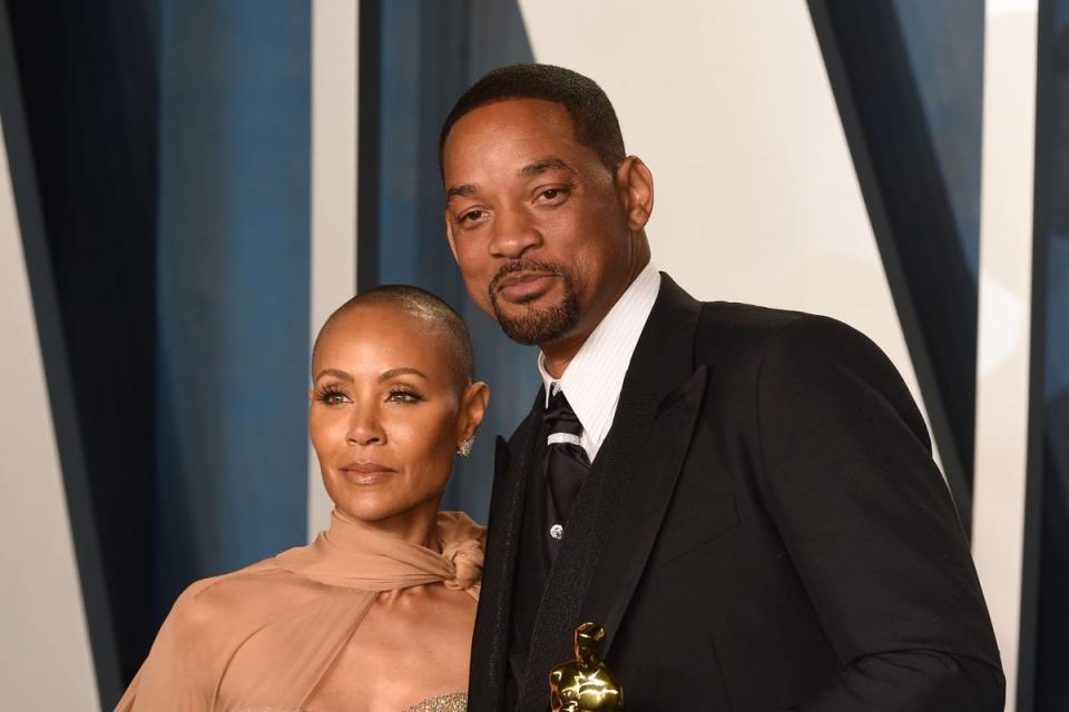 Will Smith and wife Jada Pinkett Smith attending the Vanity Fair Oscar Party held at the Wallis Annenberg Center for the Performing Arts in Beverly Hills in 2022 (Doug Peters/PA) (PA Archive)