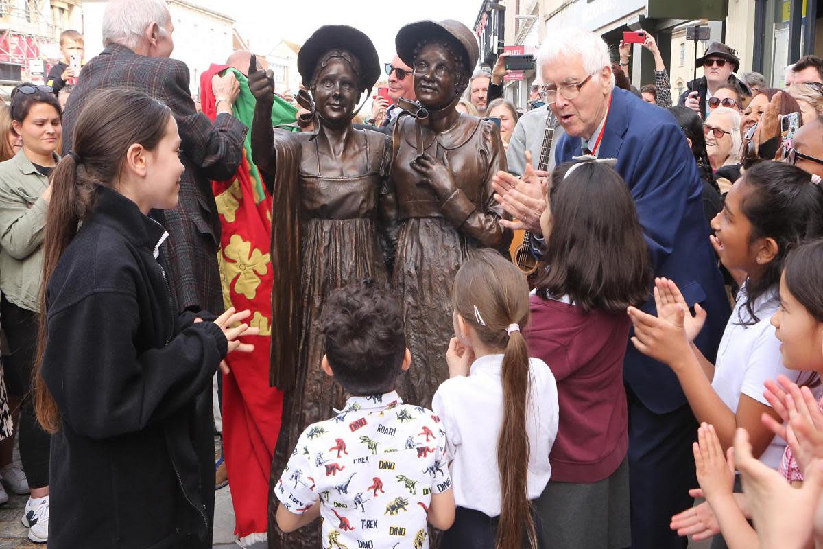 Landmark - the statue of Jane and Ann Taylor was unveiled on Saturday <i>(Image: Seana Hughes)</i>