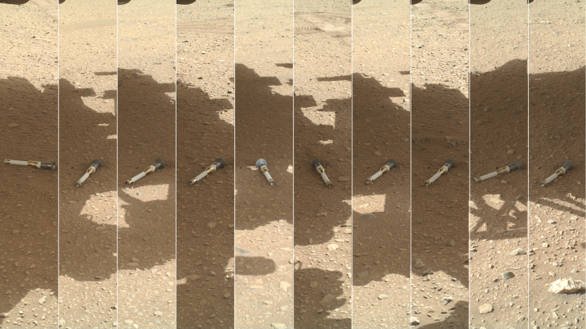 These tubes hold samples of rock cores and regolith collected by NASA's Perseverance rover.