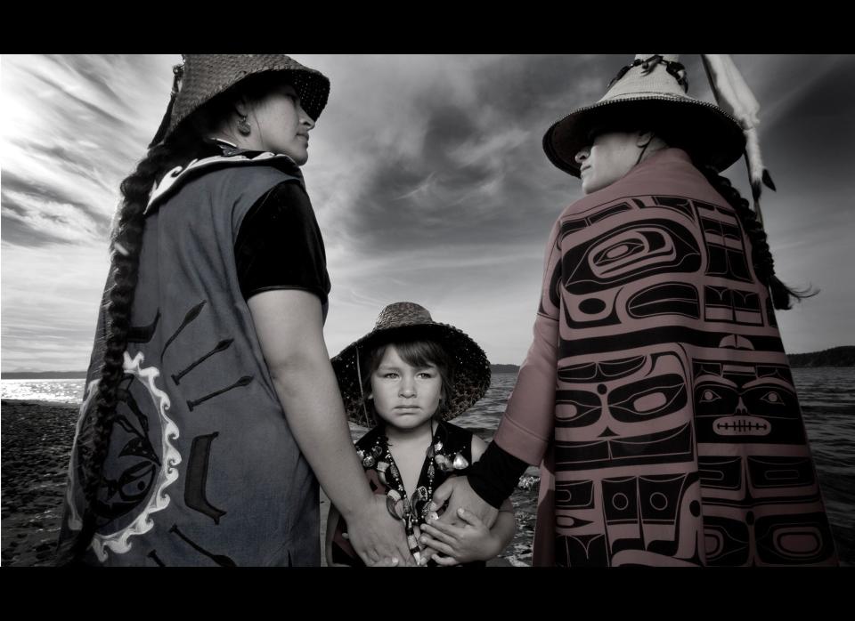 Darkfeather, Bibiana and Eckos Ancheta from the Tulalip Tribe Photograph: <a href="http://www.project562.com/" target="_hplink">Matika Wilbur</a>