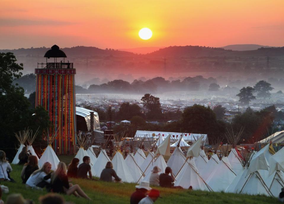 Glastonbury Festival tipis pictured in 2009 (Getty Images)