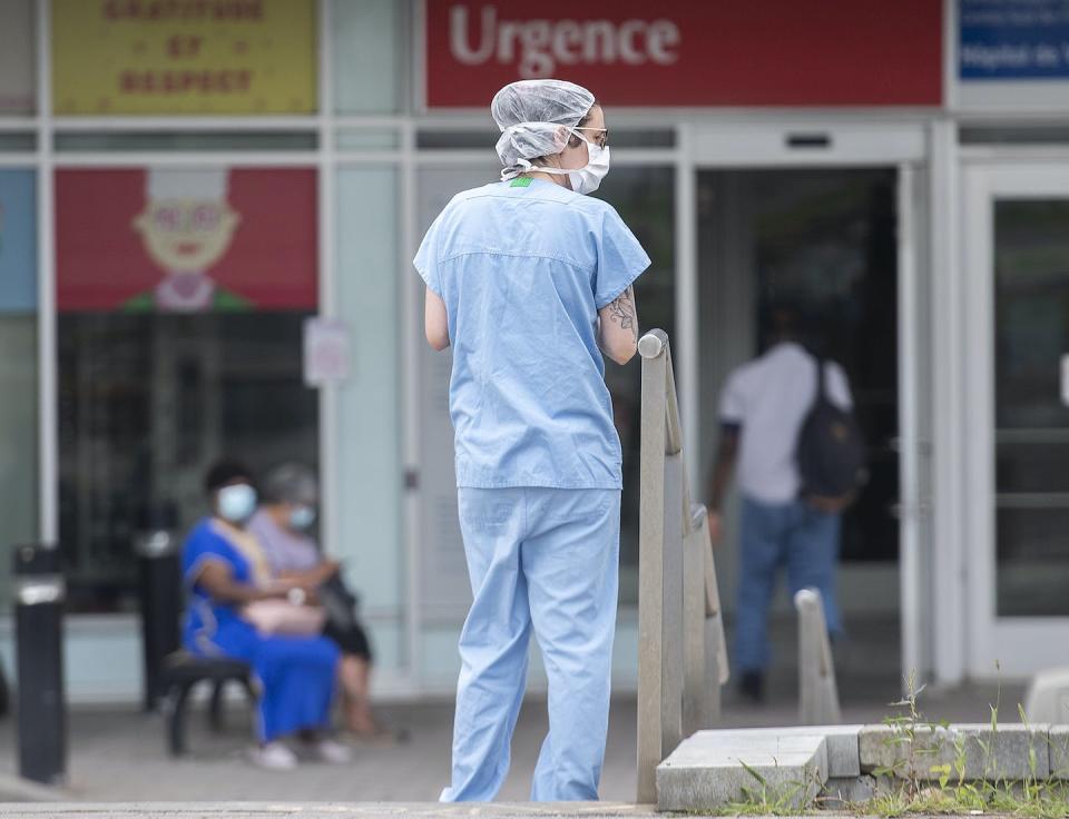 Workers in sectors most impacted by the pandemic, like health care, have gained the least from the recent economic recovery. THE CANADIAN PRESS/Graham Hughes