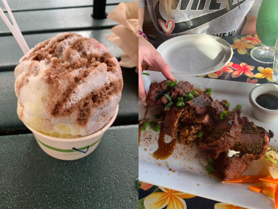 shave ice and barbecue meat