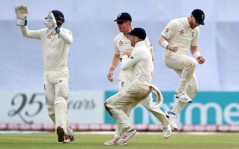 Ben Stokes catches Niroshan Dickwella off the first ball after tea - Credit: ISHARA S. KODIKARA/AFP/Getty Images