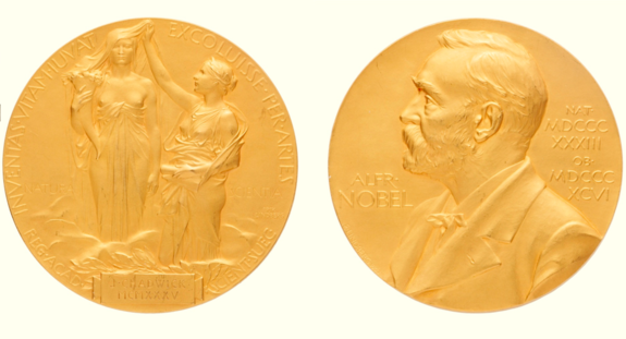 The 1935 Nobel Prize Medal that was presented to James Chadwick for his discovery of the neutron.