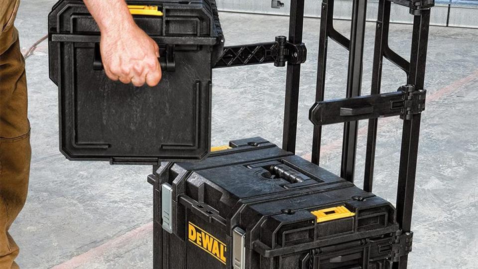 This DeWalt toolbox promises security and portability for your favorite workshop items.