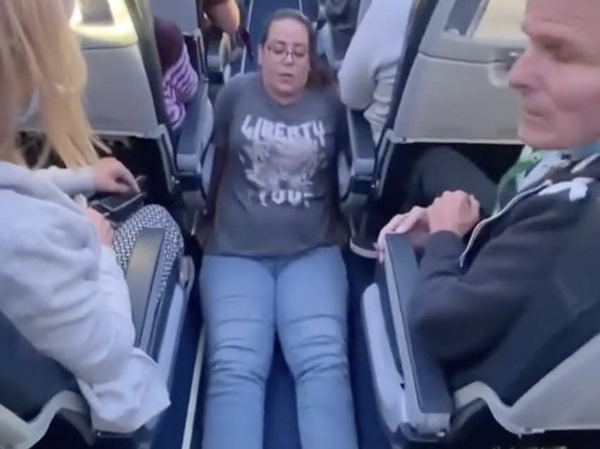 Jenny Berrie's video showing her dragging herself across the floor of the AlbaStar flight