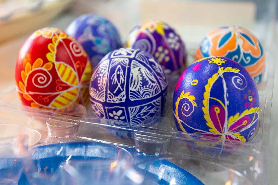 Traditional Ukranian pysanky eggs.