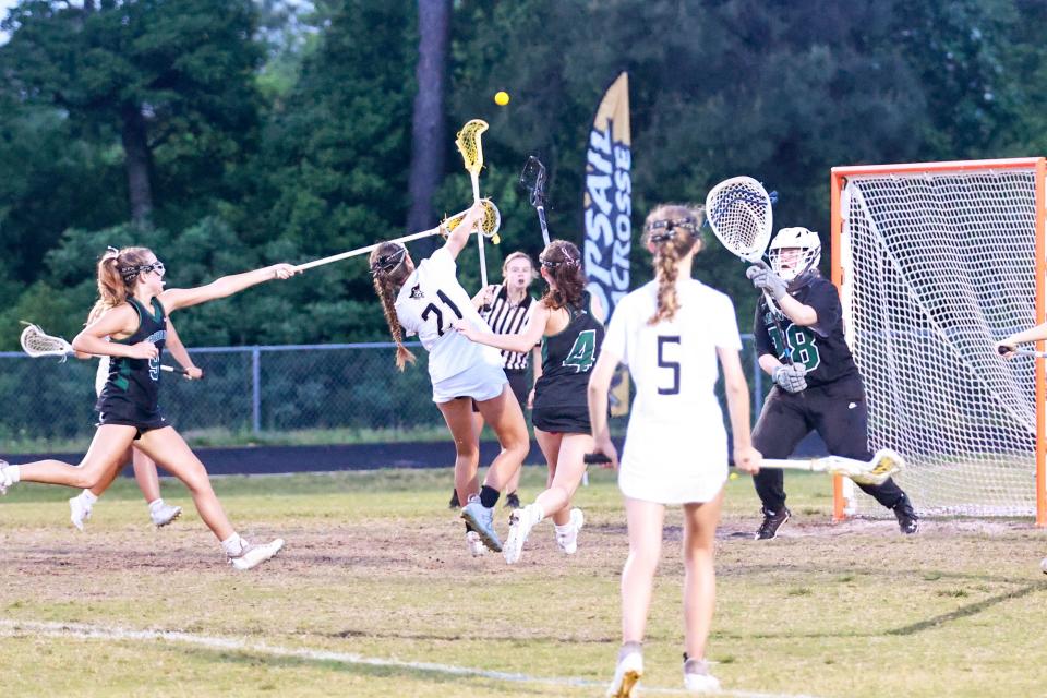 The Topsail girls lacrosse team defeated Green Hope in the third round of the NCHSAA 4A East state playoffs on Tuesday, May 7, 2024.
