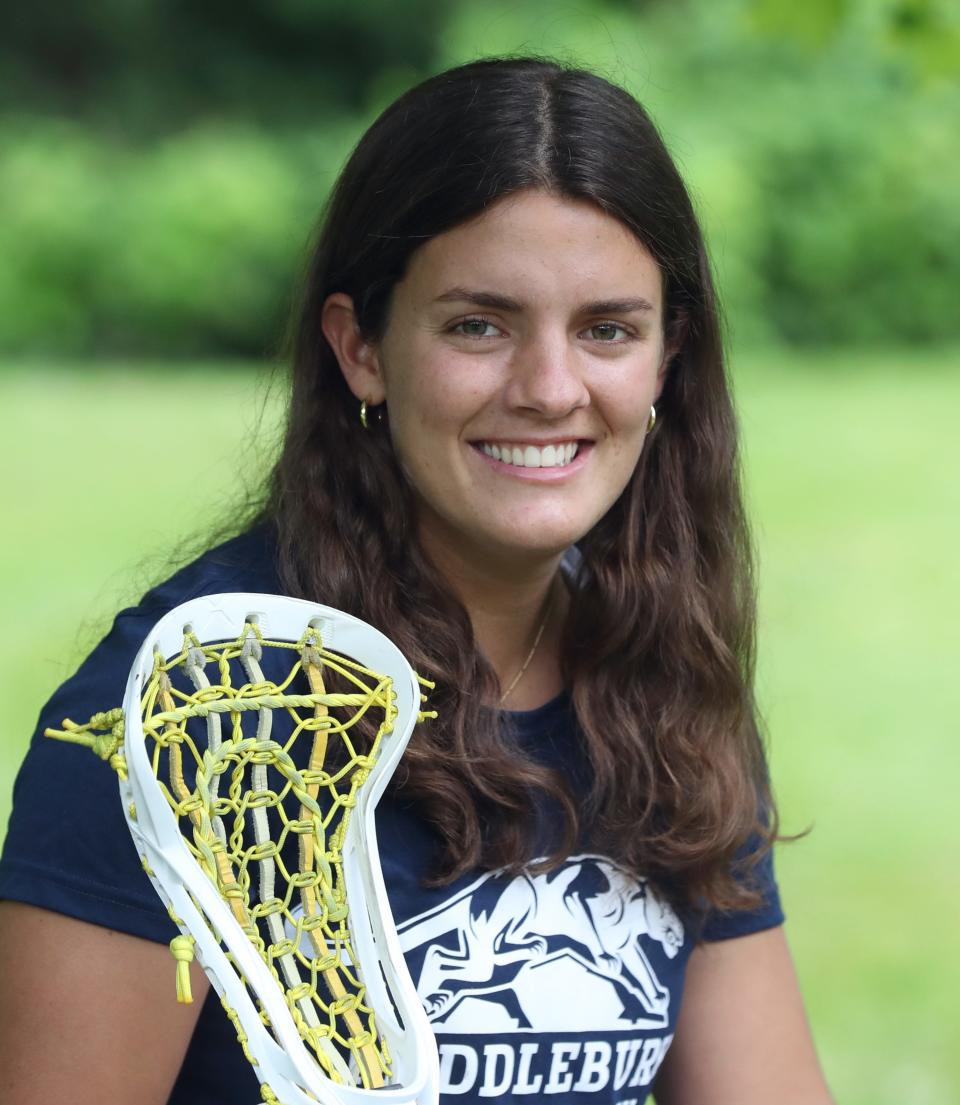 Erin Nicholas, at her Scarsdale home June 17, 2022, was recently named the women's national NCAA Division III Athlete of the Year. She excelled in field hockey and lacrosse at Middlebury