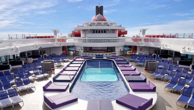 <p>Courtesy of Virgin Voyages</p> The Aquatic Club on the Virgin Scarlet