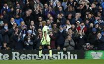 Football - Aston Villa v Manchester City - FA Cup Fourth Round - Villa Park - 30/1/16 Manchester City's Fabian Delph walks past fans Action Images via Reuters / Andrew Boyers Livepic EDITORIAL USE ONLY. No use with unauthorized audio, video, data, fixture lists, club/league logos or "live" services. Online in-match use limited to 45 images, no video emulation. No use in betting, games or single club/league/player publications. Please contact your account representative for further details.