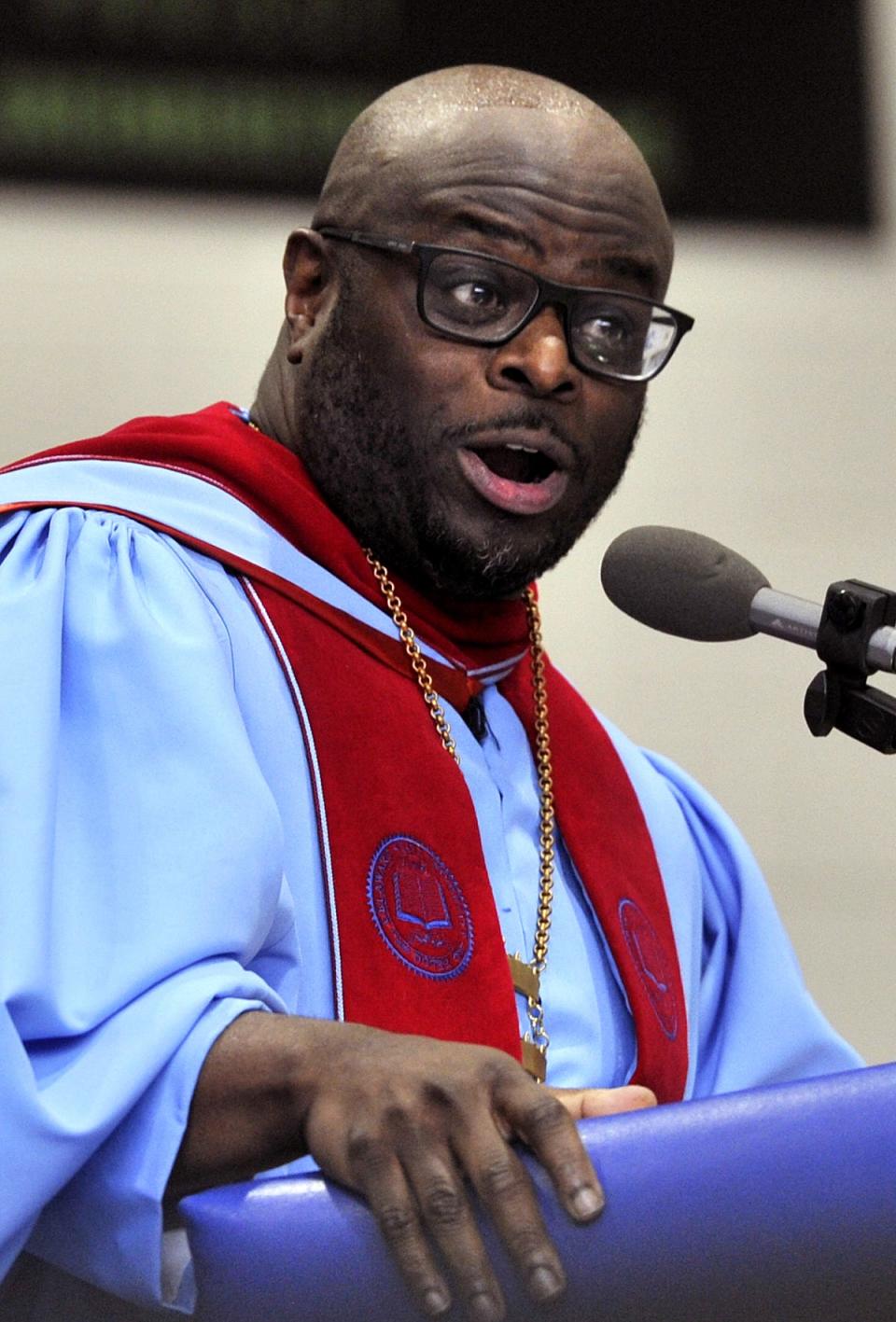 Dr. Tony Allen, CEO at Delaware State University, was the keynote speaker for Dover High School's commencement ceremony.