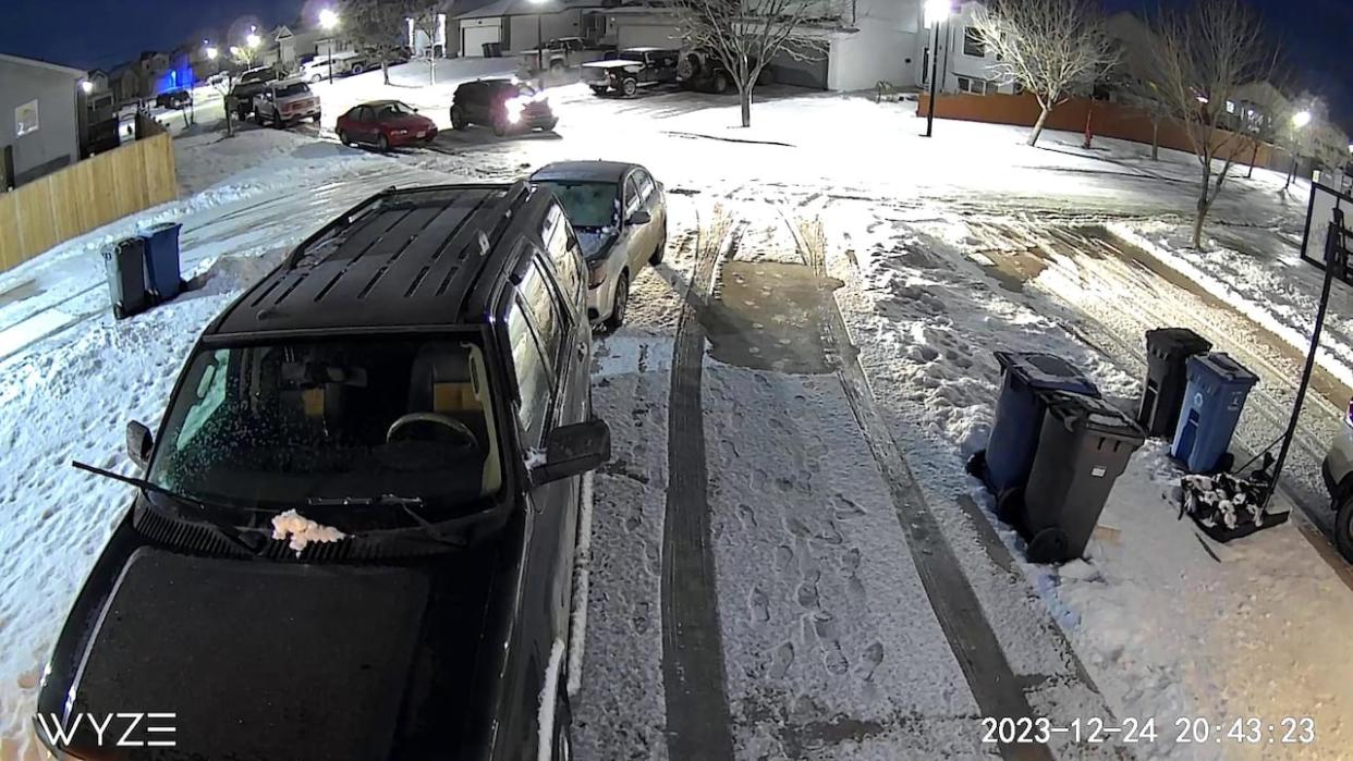 Edmonton police have released footage of a drive-by shooting in Winnipeg as part of an investigation they're calling Project Gaslight, looking into incidents targeting South Asian home builders in the Alberta capital. (Edmonton Police Service - image credit)