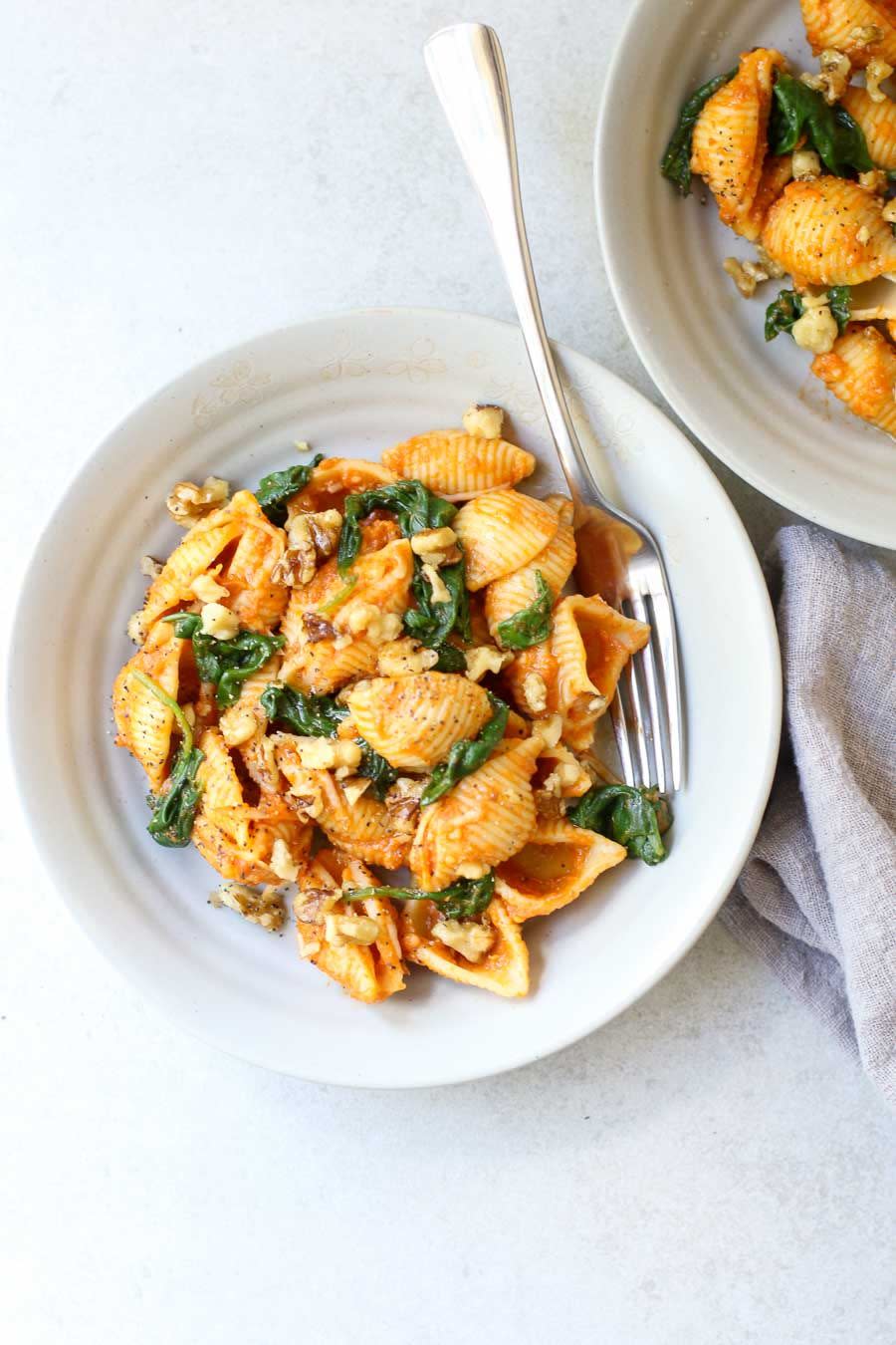 Pumpkin Pasta with Toasted Walnuts