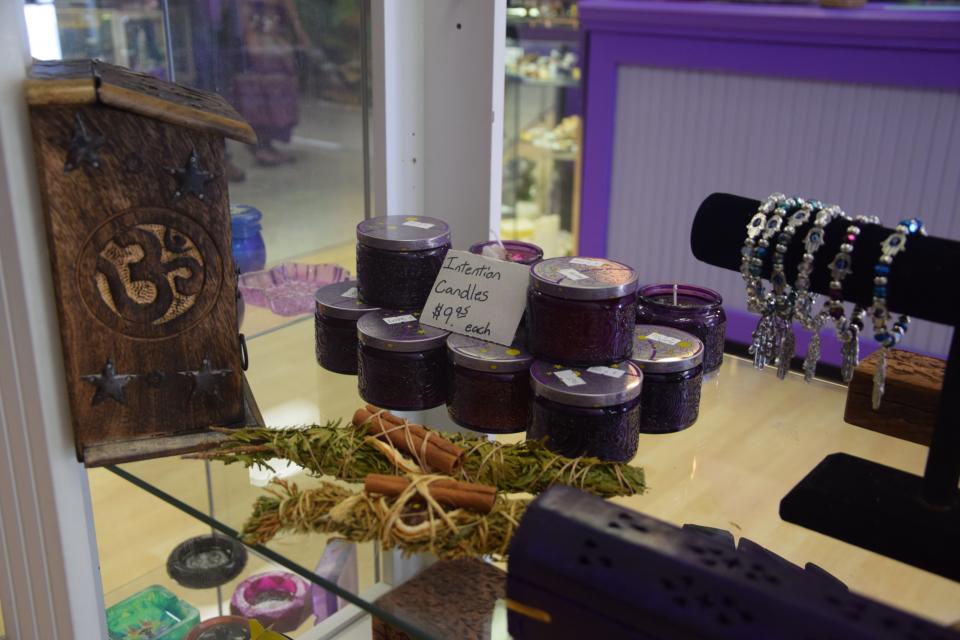 Merchandise on display at The Smoking Dragon in downtown Petoskey.