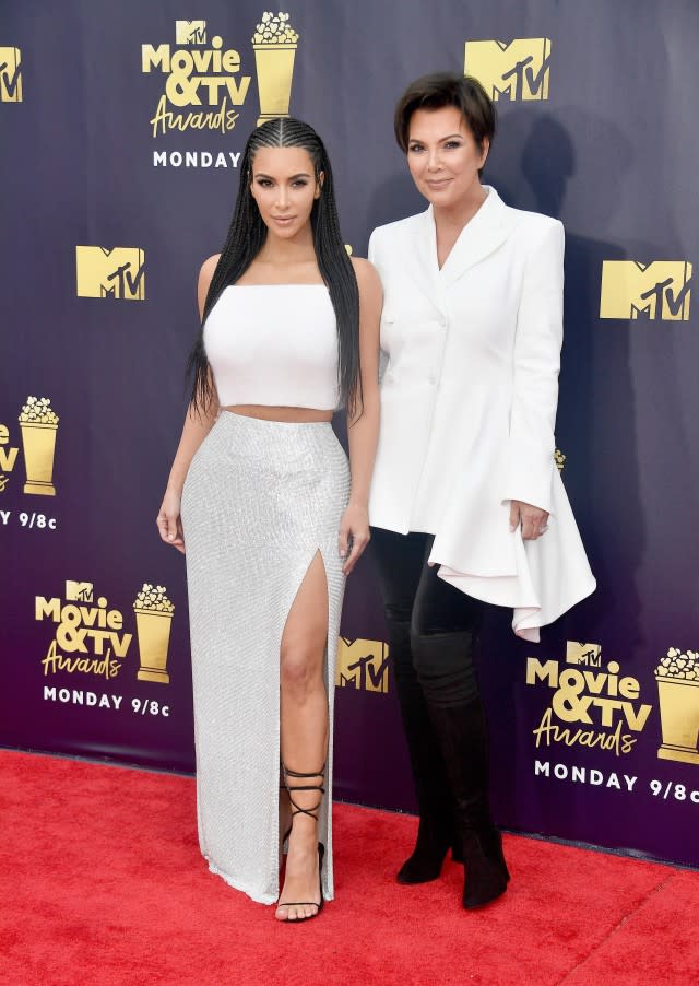 The 'KUWTK' star walked the red carpet with her mom, Kris Jenner, on Saturday.