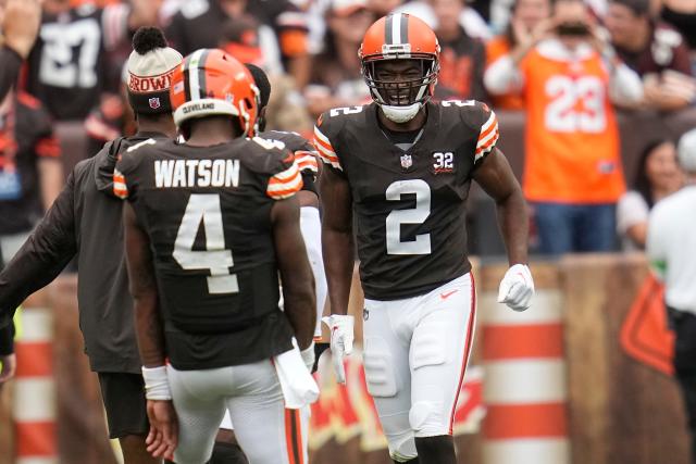 Browns' Jimmy Haslam celebrates game-winning kick vs. Panthers