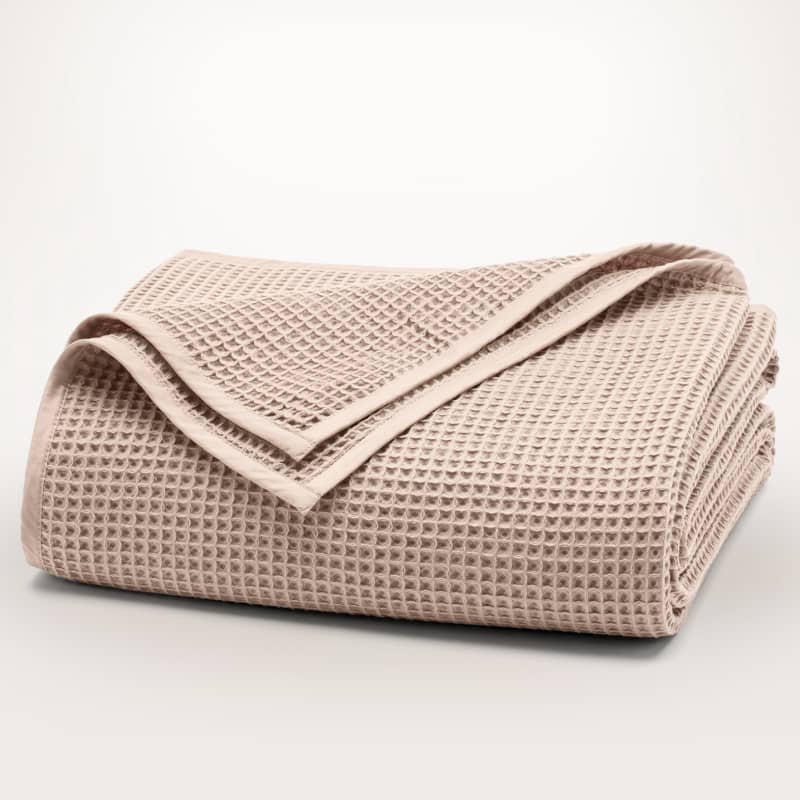 Waffle Bed Blanket in Dusty Rose, Full/Queen