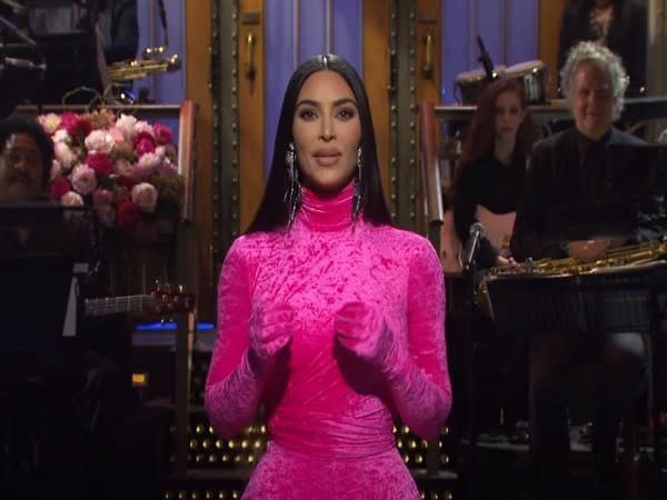 A still from Kim Kardashian's SNL monologue (Image Source: You Tube)