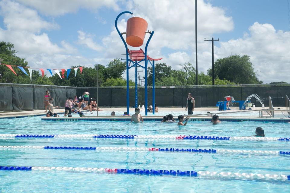 People cool off at Collier Pool Thursday, July 6, 2023.