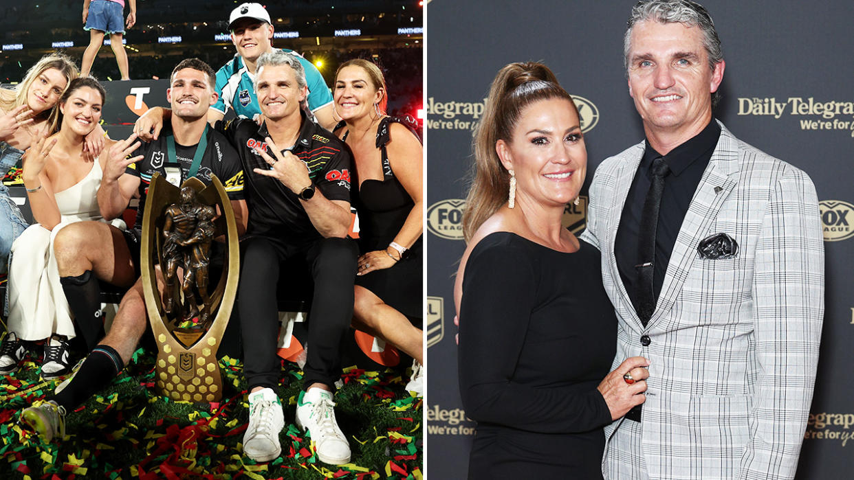 Nathan Cleary, pictured here with his family after the NRL grand final.