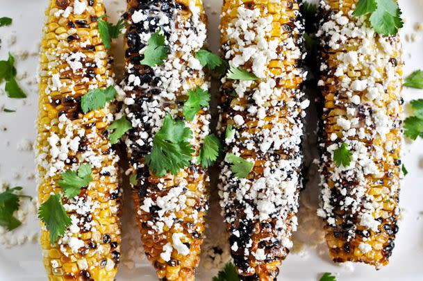 Grilled Corn With Bacon Butter And Cotija Cheese