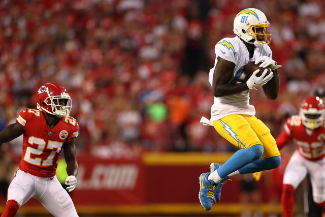 Mike Williams of the Los Angeles Chargers had a fantastic touchdown catch against the Chiefs. (Photo by Jamie Squire/Getty Images)