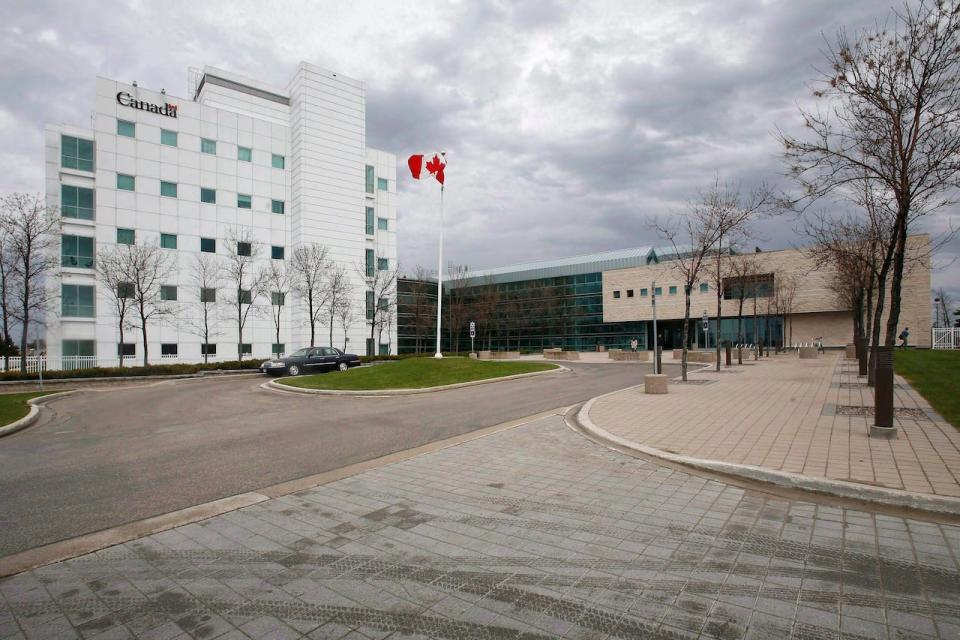 The National Microbiology Laboratory in Winnipeg is shown in a file photo. The team from the lab has been pulled as a precaution.  