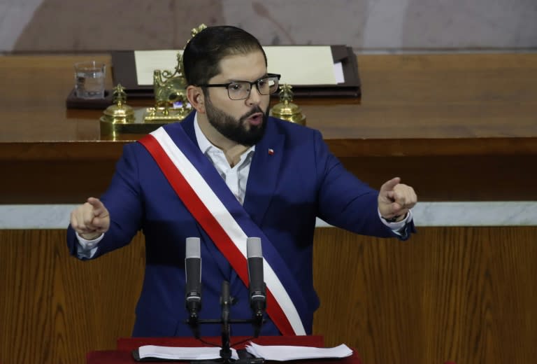 "Chile se hará parte y respaldará el caso que presentó Sudáfrica contra Israel ante la Corte Internacional de Justicia de la Haya, en el marco de la Convención sobre Genocidio de la ONU", dijo Boric en su mensaje anual ante el Congreso, en Valparaíso (FRANCESCO DEGASPERI)